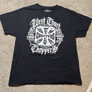 West Coast Choppers Black Graphic T-Shirt Mens XL Biker Short Sleeve Y2K Grunge